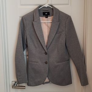 H&M- Single Breasted, Fully Lined Blazer- Gray